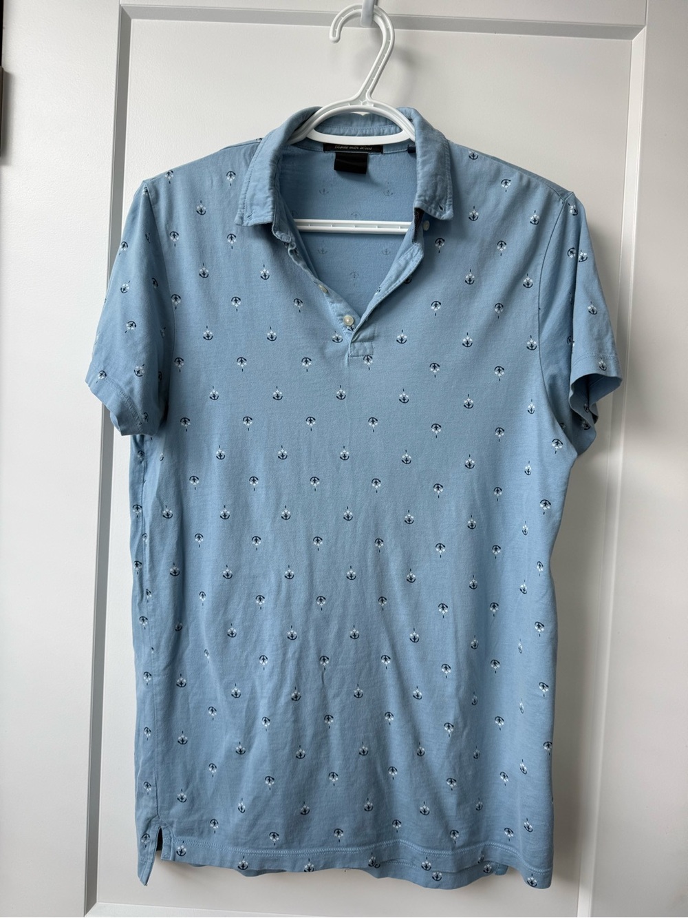Scotch & Soda Light Blue Anchor Print Polo Shirt Men’s